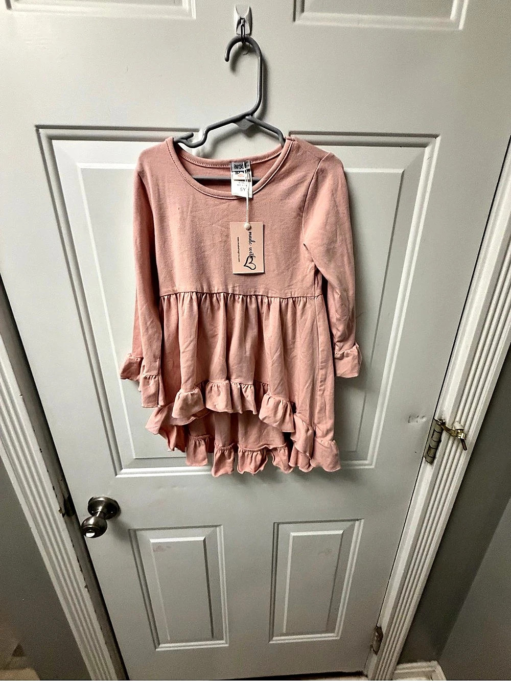 Mia Belle Girls Ruffle Dress Pink Girls 5Y NWT